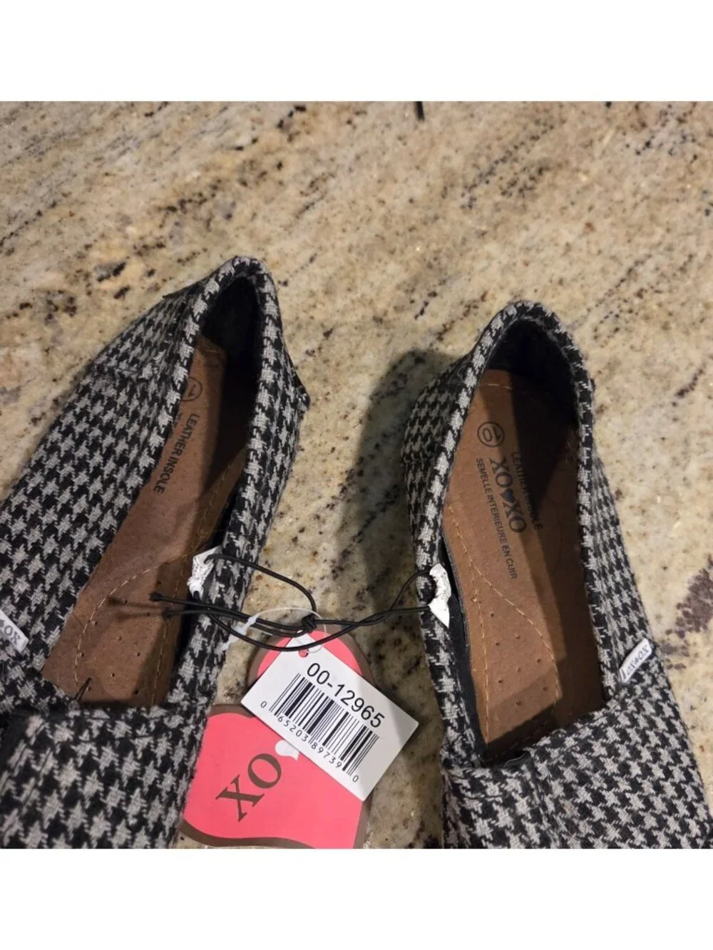 New! XOXO Houndstooth Slip On Casual Flats Comfort Shoes Womens Size 10